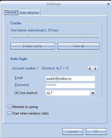 The Settings window, part 1